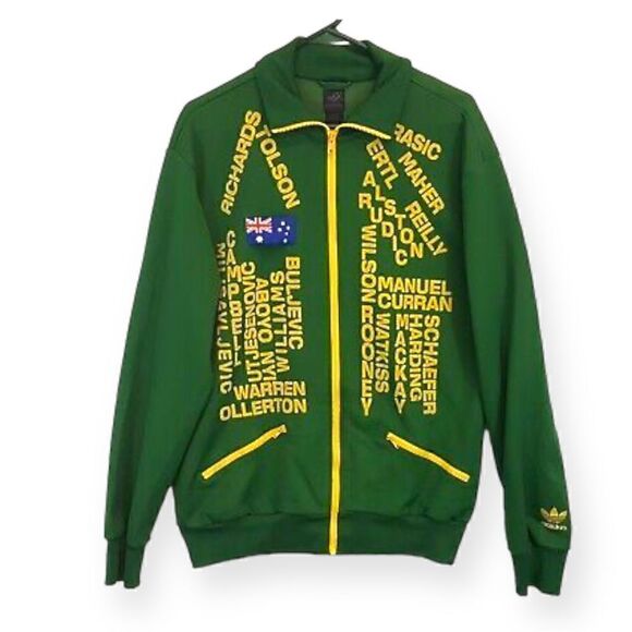ADIDAS RARE TRACK JACKET AUSTRALIA SOCCER GREEN YELLOW SIZE L - Picture 6 of 11